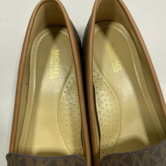 NEW MICHAEL KORS Womens Fulton Logo Moccasins Size 6.5 Cushioned Comfort Brown - Picture 5 of 8